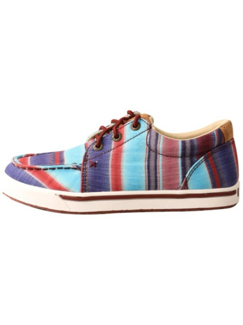 Twisted X Multicolor Striped Canvas Boat Shoe - Blue, Red, Purple